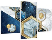 Obraz - Mramorové hexagóny (90x60 cm)