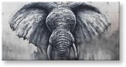 Maľovaný obraz na stenu SLON 140x70 cm
