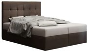 Manželská posteľ  Boxspring 140 cm Duel 2 (tmavohnedá) (s matracom a úložným priestorom). Akcia -19%. Vlastná spoľahlivá doprava až k Vám domov. 1046451