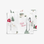 Goldea vianočné prestieranie na stôl z pevnej bavlny - české vianoce - sada 2ks 30 x 40 cm