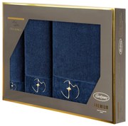 FROTÉ UTERÁK EVA MINGE GAJA SADA 1KS 30X50 CM, 1KS 50X90 CM, 1KS 70X140 CM TMAVOMODRÁ