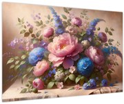 Obraz - Stôl plný kvetov (90x60 cm)