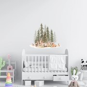 PIPPER. Textilná nálepka na stenu "Les so zvieratkami 3" Veľkosť: 72x60cm