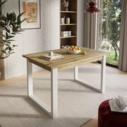 PLUTO JEDÁLENSKÝ STÔL DUB ARTISAN / BIELY 125 cm