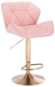LuxuryForm DESIGN Barová stolička MILANO na zlatom tanieri - ružová