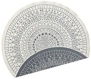 Obojstranný koberec Hanse Home Twin Porto sivý / krémový kruh