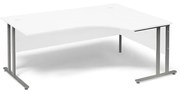 Kancelársky pracovný stôl FLEXUS, pravý rohový, 1800x1200 mm, biely
