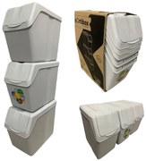 PROSPERPLAST Odpadkový kôš SORTIBOX BIELY - 3x20L