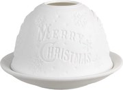 Biely porcelánový svietnik na čajovú sviečku so Santom Paollo - Ø 12 * 8 cm
