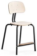 Školská stolička YNGVE, so 4 nohami, antracit, breza, V 520 mm