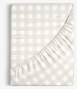 Goldea bavlnená napínacia plachta - latte kocky 80 x 160 cm