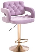 LuxuryForm DESIGN Barová stolička ADRIA VELUR na zlatom tanieri - levanduľa