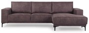 Tmavohnedá rohová pohovka z imitácie kože (pravý roh) Copenhagen – Scandic