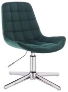 LuxuryForm DESIGN Stolička PARIS VELUR na striebornom kríži - zelená