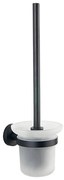 Aqualine - Nástenná WC štetka SAMBA mliečne sklo/matná čierna