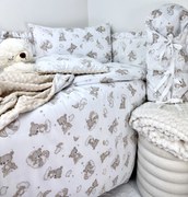 INTERMEDIC SK 5-dielna súprava pre bábätko Teddy/minky krémová – jemná súprava do postieľky