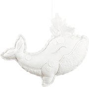 Závesná dekorácia veľryba biela 40x25x8cm