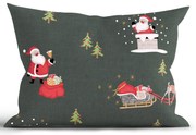Vianočná bavlnená obliečka na vankúš Renforcé 50 × 70 cm - Polárny sen zelené