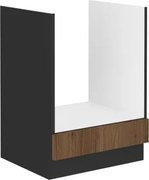 Kuchynská skrinka pre vstavanú rúru Monza, 60 cm, orech/čierna%