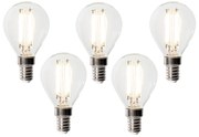 Set van 5 E14 3-staps dimbare LED lampen P45 helder 5W 470 lm 3000K