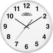 Kovové hodiny strieborné PRIM Alfa ∅ 400 × 40 mm