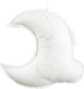 Závesná dekorácia mesiac biela 31x31x10cm