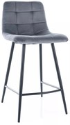 Čalouněná barová židle Mila H-2 Velvet šedá