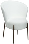 ORBIT ČALÚNENÁ STOLIČKA white bouclé/antique brass