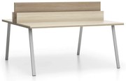 PLAN Kancelársky písací stôl DOUBLE LAYERS, s prepážkami, dub prírodný/dub morený