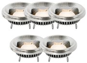Sada 5 stmievateľných LED žiaroviek G53 AR111 12W 600lm 2700K
