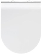 Biele WC sedadlo s jednoduchým zatváraním Wenko Habos, 46 × 36 cm