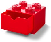 Červený stolový box so zásuvkou LEGO®, 15 x 16 cm