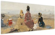 Obraz - Eugène Boudin, On the Beach, Trouville, reprodukcia (120x50 cm)