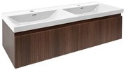 Kúpeľňová skrinka s umývadlom SAT Evolution 118x30x44, 8 cm orech Aida mat SATEVO120NAU5