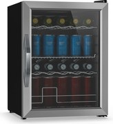 Klarstein Beersafe chladič nápojov so sklom | 64 x 48 cm | LED vnútorné osvetlenie | Strieborná/čierna