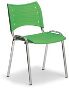 Plastová stolička SMART, chrómované nohy, zelená
