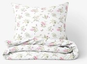 Goldea bavlnené posteľné obliečky - farebné lúčne kvety na bielom 140 x 200 a 70 x 90 cm