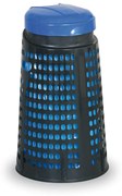 Plastový odpadkový kôš na 120 L vrecia, čierny, modré veko