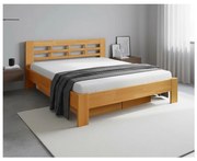 Dvojlůžková postel z masivu s úložným prostorem ANGELA 180x200 cm ořech světlý