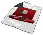 Sablio Plážová deka Ferrari Talianska vlajka na červenom bloku: 200x140 cm