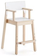 Detská stolička LOVE s opierkami rúk, V 500 mm, breza, laminát - biela