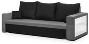 Pohovka pre 3 osoby s funkciou spania SAMI Čierna/svetlo šedá