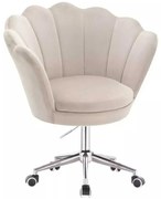 LuxuryForm DESIGN Kreslo FREY VELUR na striebornej podstave s kolieskami - latte