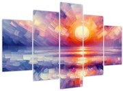 Obraz - Farebný umelecký západ slnka (150x105 cm)