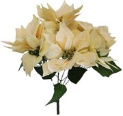 Krémová kytica vianočná ruža 30cm