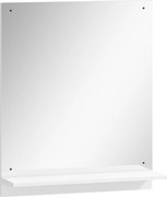 HOMCOM nástenné zrkadlo s policou, 50 x 60 cm — moderné zrkadlo do kúpeľne a predsiene, biele | Aosom