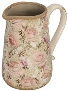 Krémový keramický džbán s čiernymi ružami Rossa L - 21*14*23 cm