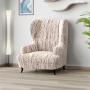 Bielastické poťahy OCEANO NOVÉ béžové kreslo ušiak (š. 60 - 110 cm)