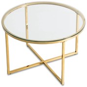 FLIP sklenený konferenčný stolík, sklo/zlatá