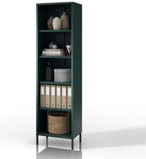 Knižnica do obývačky MARIO, 500 x 1800 x 350 mm, Modern: fľaškovo zelená farba